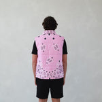reversible bodywarmer pink green paisley