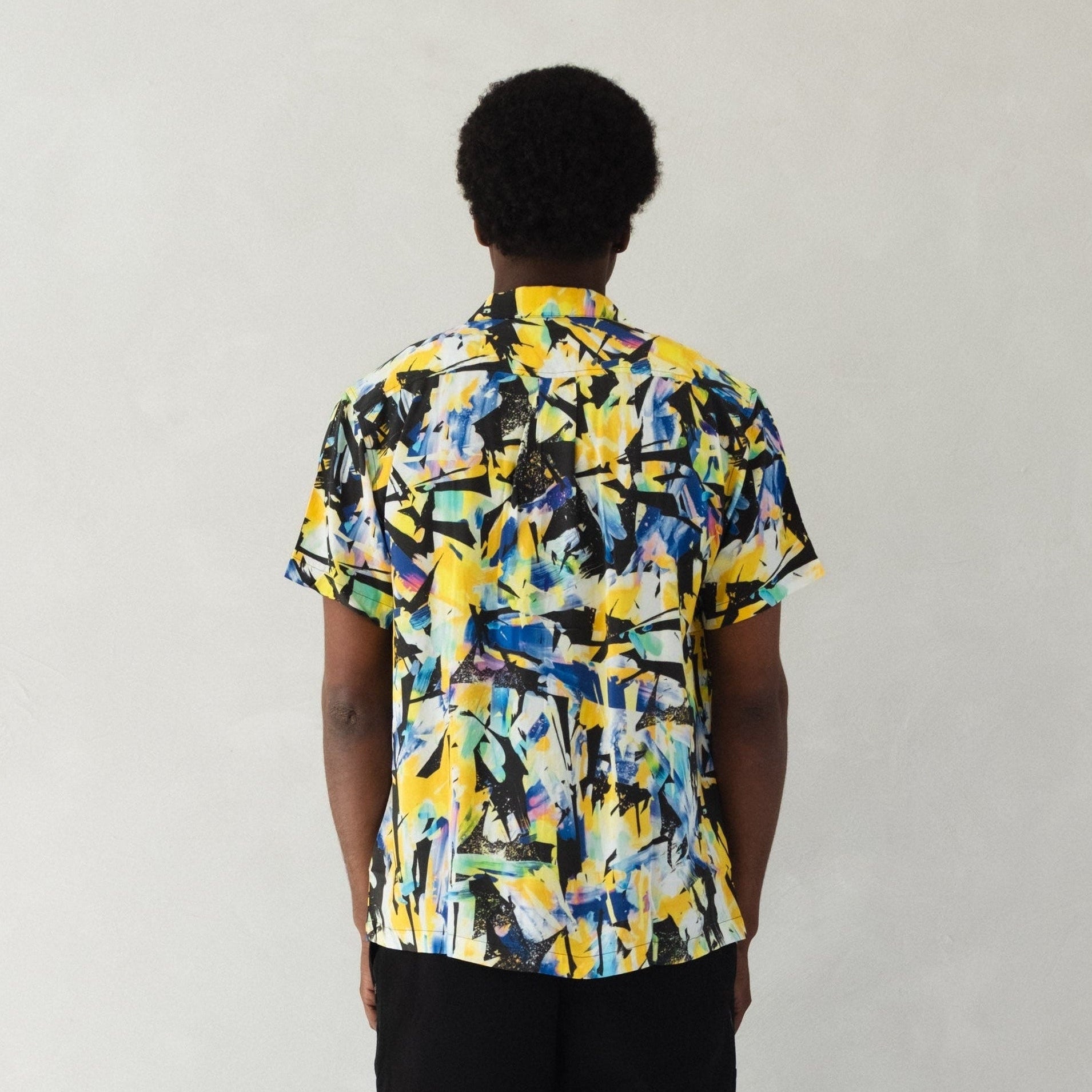 retro print shirt with chest pocket