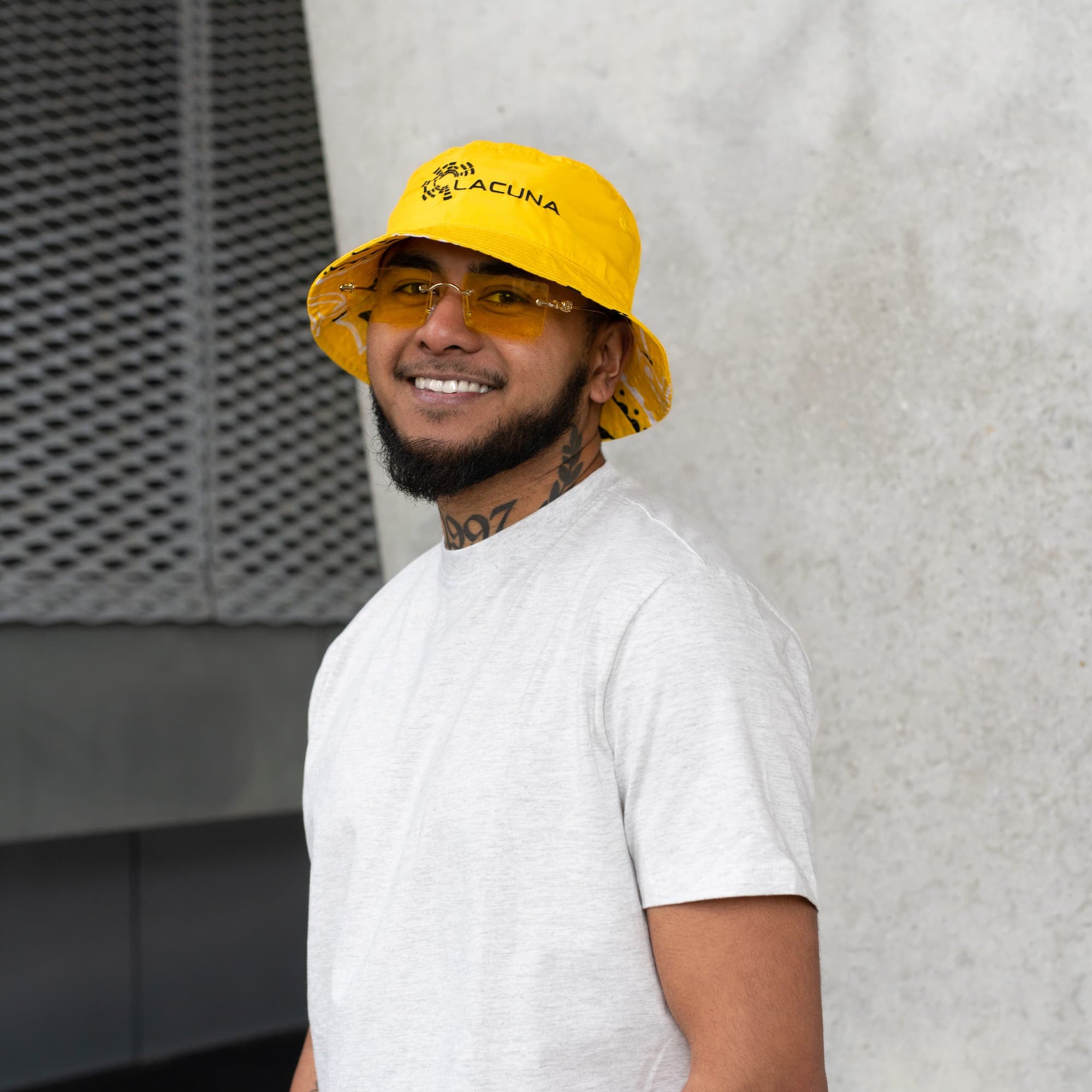 Zomer bucket hat geel