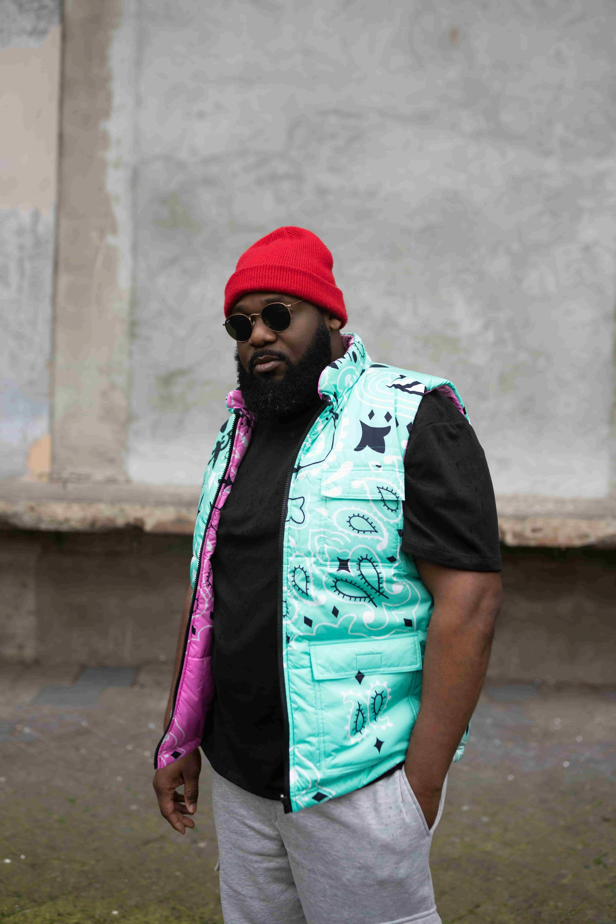 Model wearing oversized streetwear hoodie